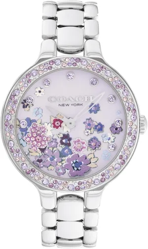 COACH Chelsea Women's 2H Quartz Watch - 36mm Stainless Steel Bracelet - Crystal-Set Bezel with Floral Design - Premium Fashion Timepiece - Gift for Her