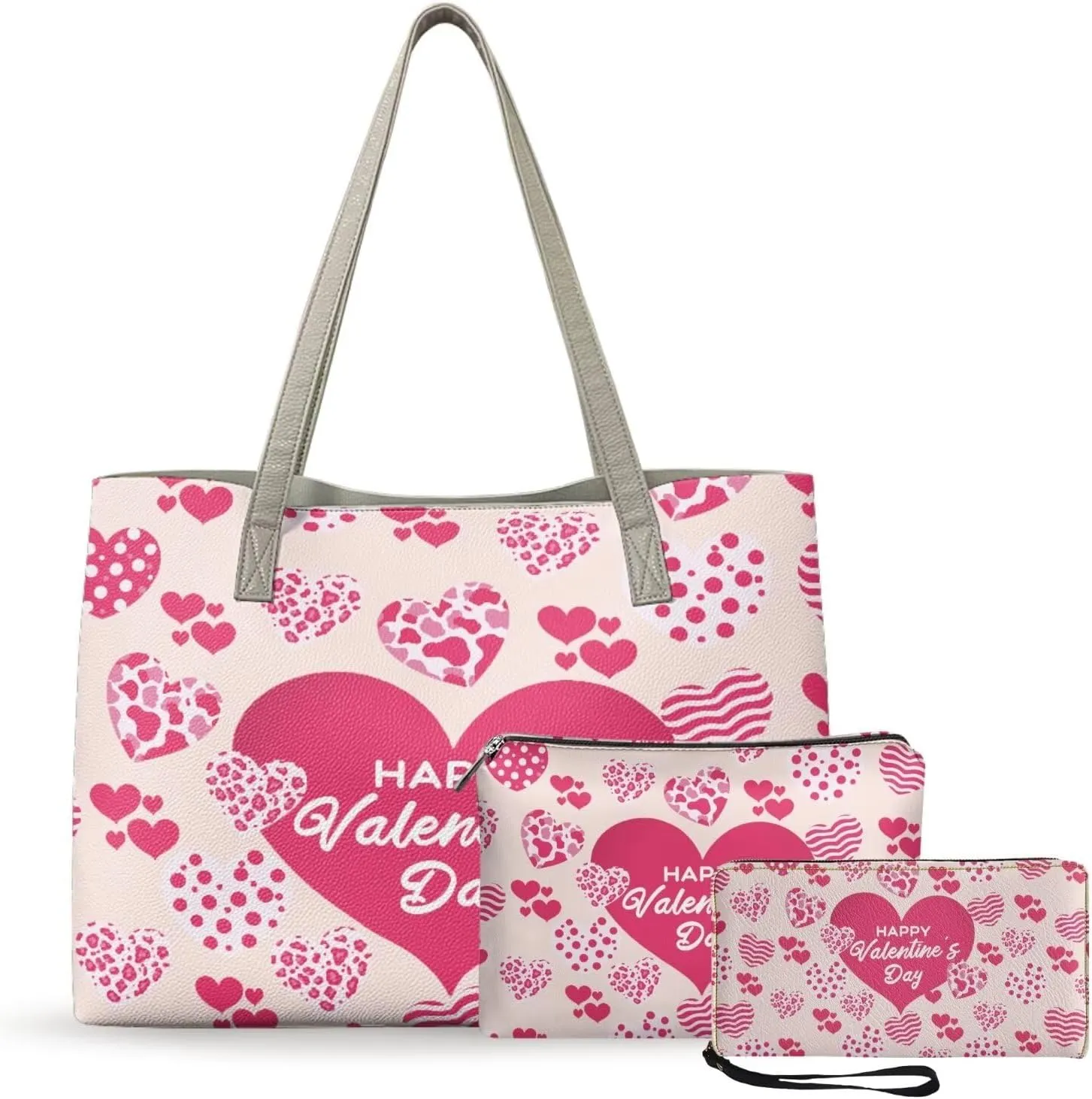 Coldinair Valentine's Day Leather Tote Handbags for Women Purse and Wallet Set,Large Satchel Handbags Shoulder Tote Bag