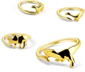 COLORFUL BLING Butterfly Knuckle Stacking Rings Set Knuckle Heart Lightning Dinosaur Adjustable for him and her Couples Friendship Best Friends Matching Promise Love Wedding Jewelry