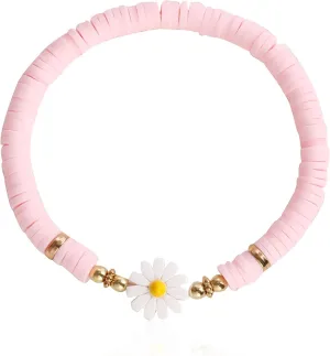 Colorful Handmade Woven Friendship Bracelet Summer Beach Surfer Daisy Bracelets Boho Daisy Flower Chain Jewelry Gift for Women