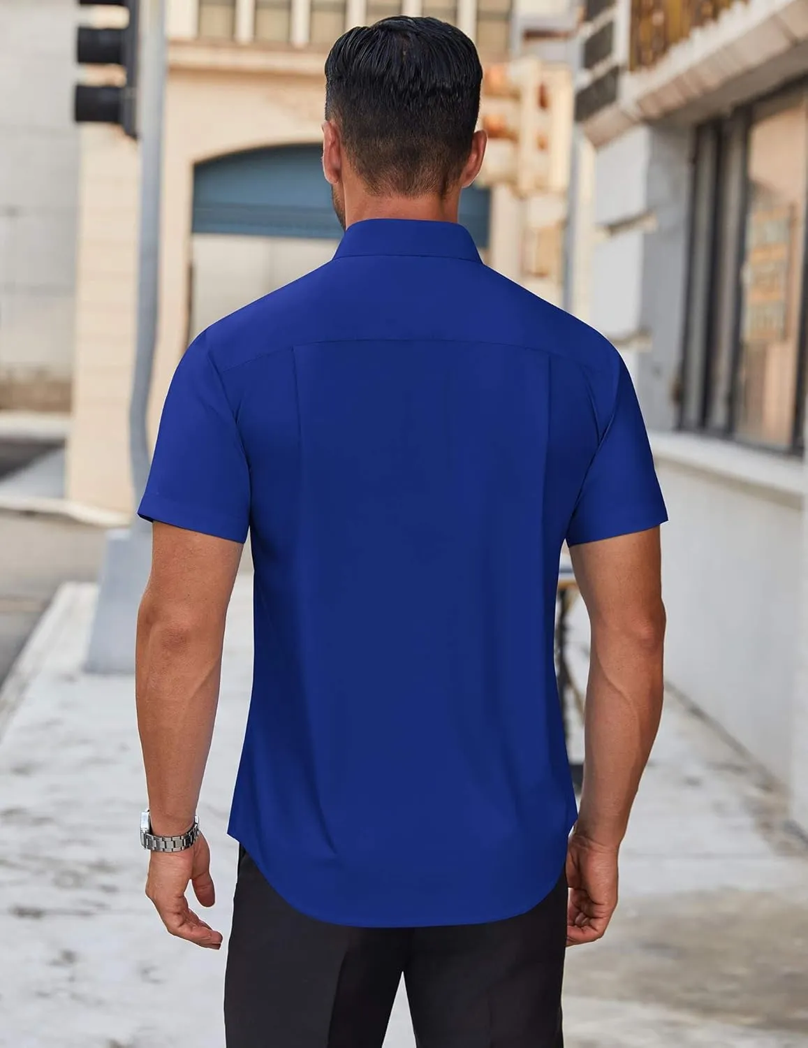 COOFANDY Mens Short Sleeve Dress Shirts Wrinkle Free Casual Button Down Shirts Summer Untucked Dress Shirt