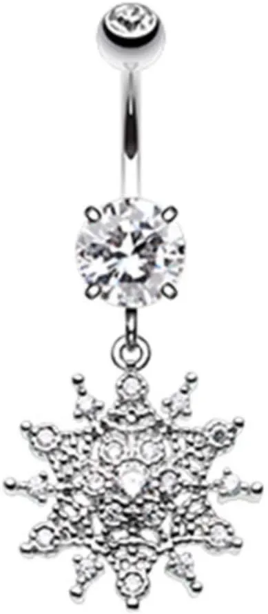 Covet Jewelry Glistening Atomic Sunburst Belly Button Ring