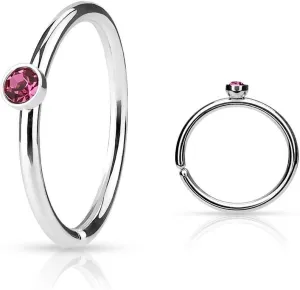 Covet Jewelry Tiny Crystal Set Side 316L Surgical Steel Nose Hoop Cut Rings