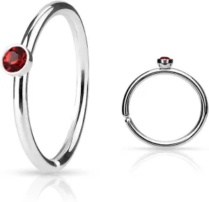 Covet Jewelry Tiny Crystal Set Side 316L Surgical Steel Nose Hoop Cut Rings