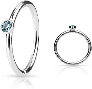 Covet Jewelry Tiny Crystal Set Side 316L Surgical Steel Nose Hoop Cut Rings
