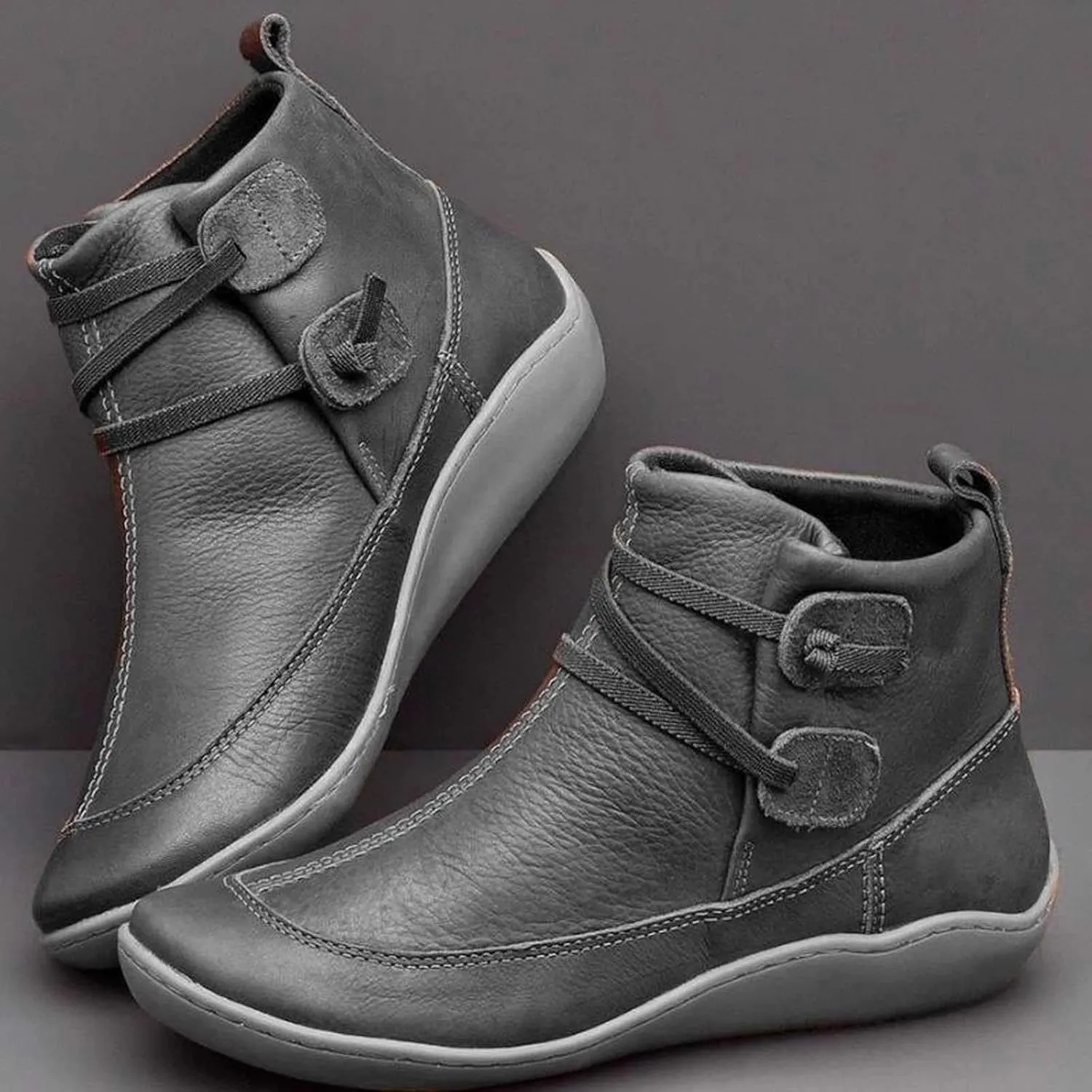 Cowboy Ankle Boots for Women Boots for Women Heeled Boot Women's Black Combat Boots Womens Leather Ankle Boots Flat Women Lace Up Buckle Belt High Heels Platform Ankle Boots