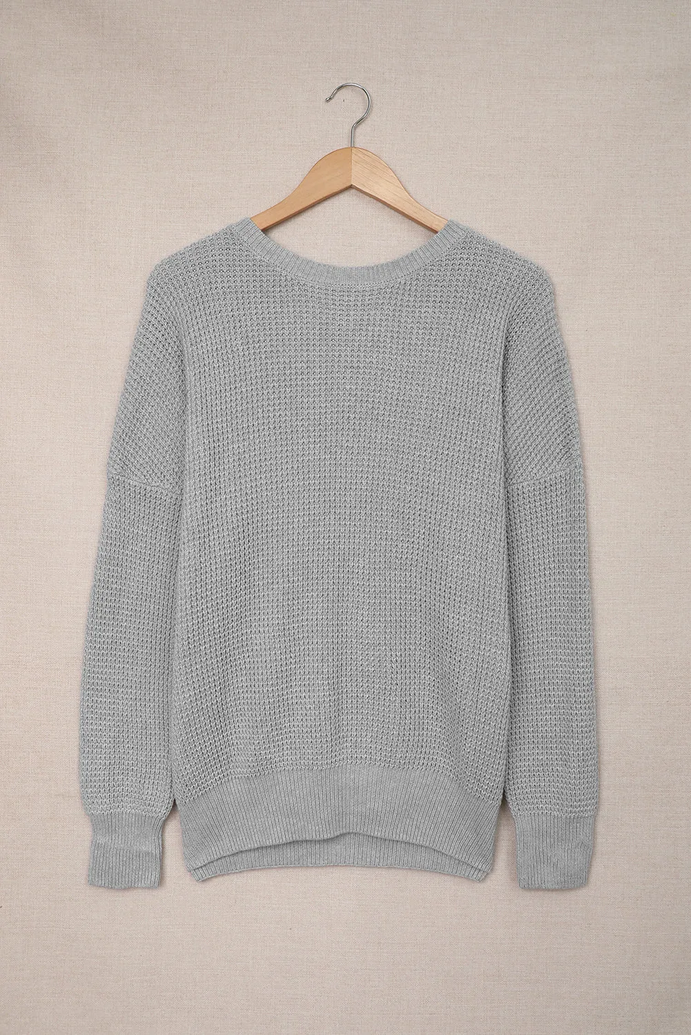Cross Back Loose Knit Sweater