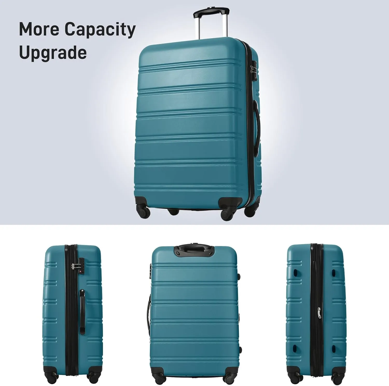 CuisinSmart Luggage Sets of 2 Piece Carry On Suitcase Airline Approved,Hardside Expandable Spinner Wheels 20 * 28inch Amber green