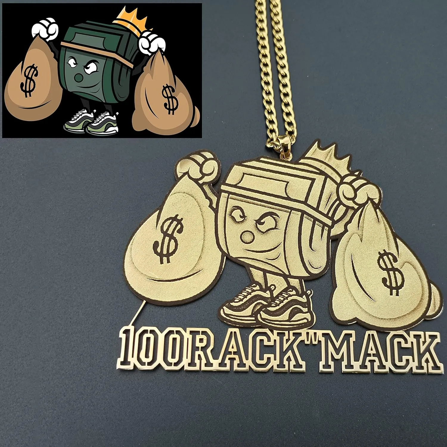 Custom Logo Engraved Necklace Pendant Charm in Gold, Silver & Rose Gold | Personalized Pendant | Logo Necklace for Women & Men