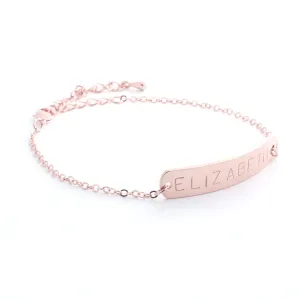 Custom Name Bar Bracelet Gold Silver Rose Gold Plated Personalized Gift Bracelet with Symbol