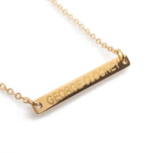Custom Name Bar Necklace 16K Gold Silver Plated Dainty Personalized Gift Plate Pendant with Delicate Charms Computer Engraving Bridesmaid, Wedding Best Graduation Day Gift