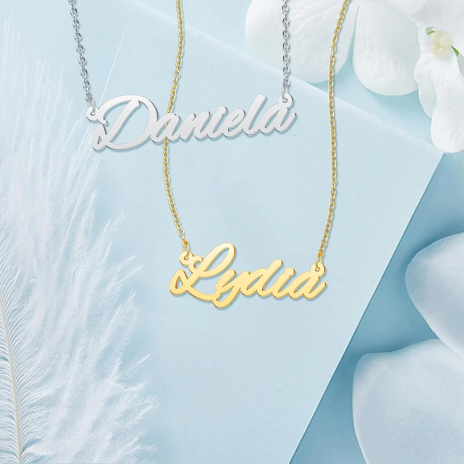 Custom Name Necklace for Women Personalized Name Necklaces with Heart 18K Gold Plated or Sterling Silver Nameplate Customized Pendant Jewelry Gift