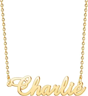 Custom Name Necklace for Women Personalized Name Necklaces with Heart 18K Gold Plated or Sterling Silver Nameplate Customized Pendant Jewelry Gift