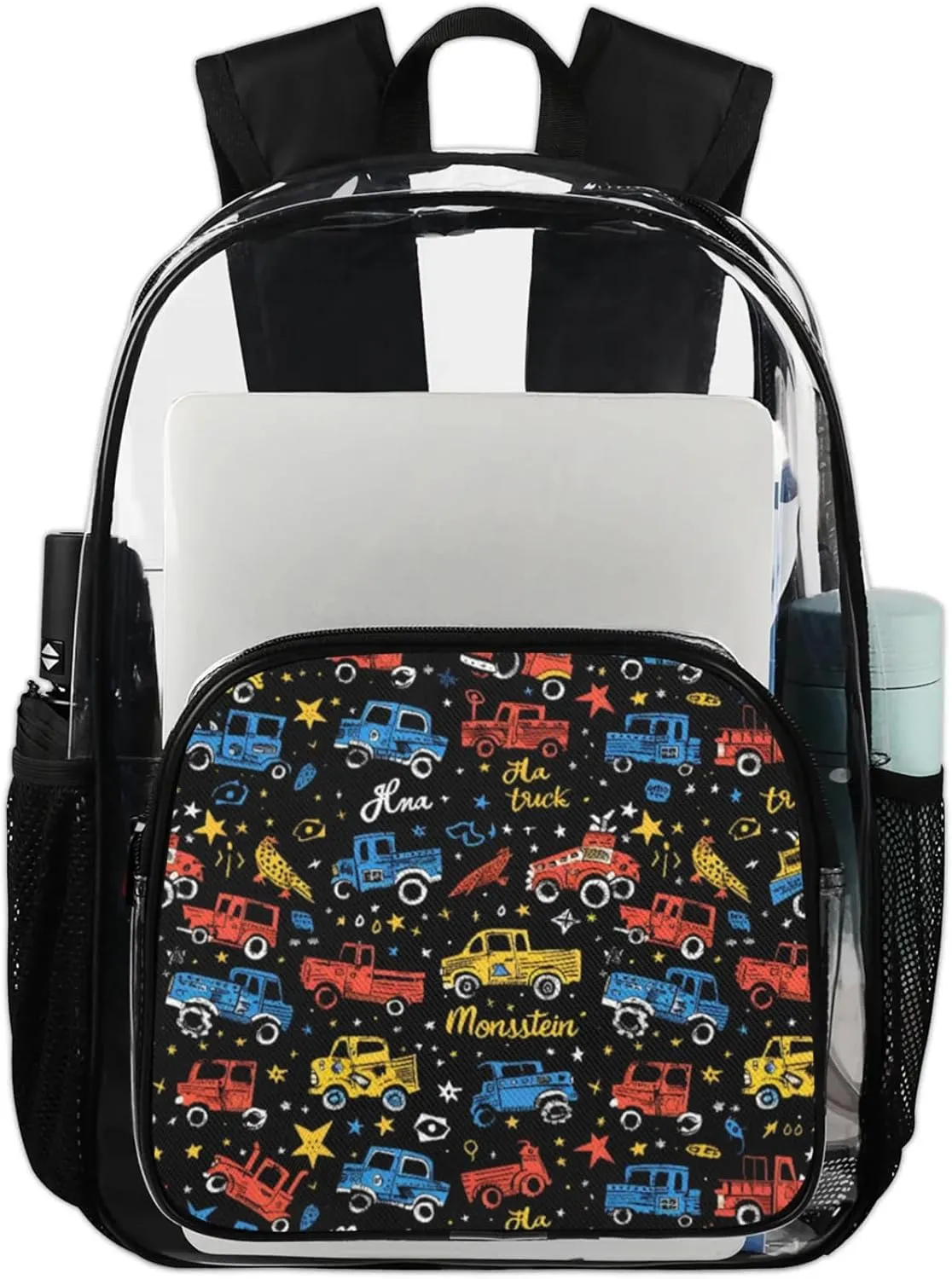 Customizable Clear Backpack for Women Men,Clear Bag for Stadium Events With Waterproof PVC Plastic Material,Off Road Vehicles - L