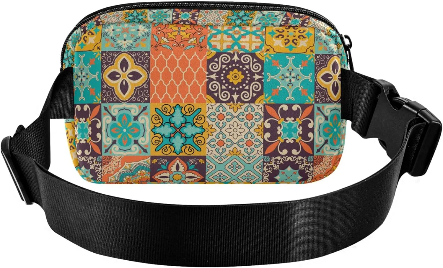 Customized Colorful Geometric Mandala Fanny Packs Women Cartoon Hip Pack Belt Bag Waterproof Waist Purse for Women