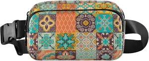 Customized Colorful Geometric Mandala Fanny Packs Women Cartoon Hip Pack Belt Bag Waterproof Waist Purse for Women