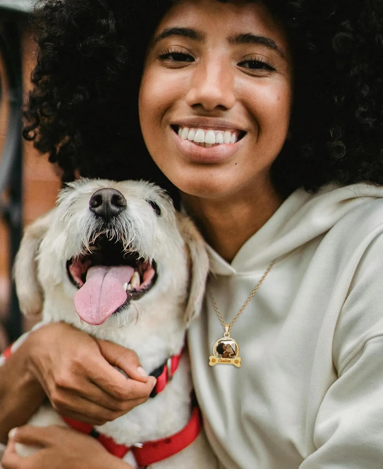 Customized Picture Necklace Personalized Dog Cat Pet Name Necklace with Photo and Name Necklaces for Women Memory Animal Friend