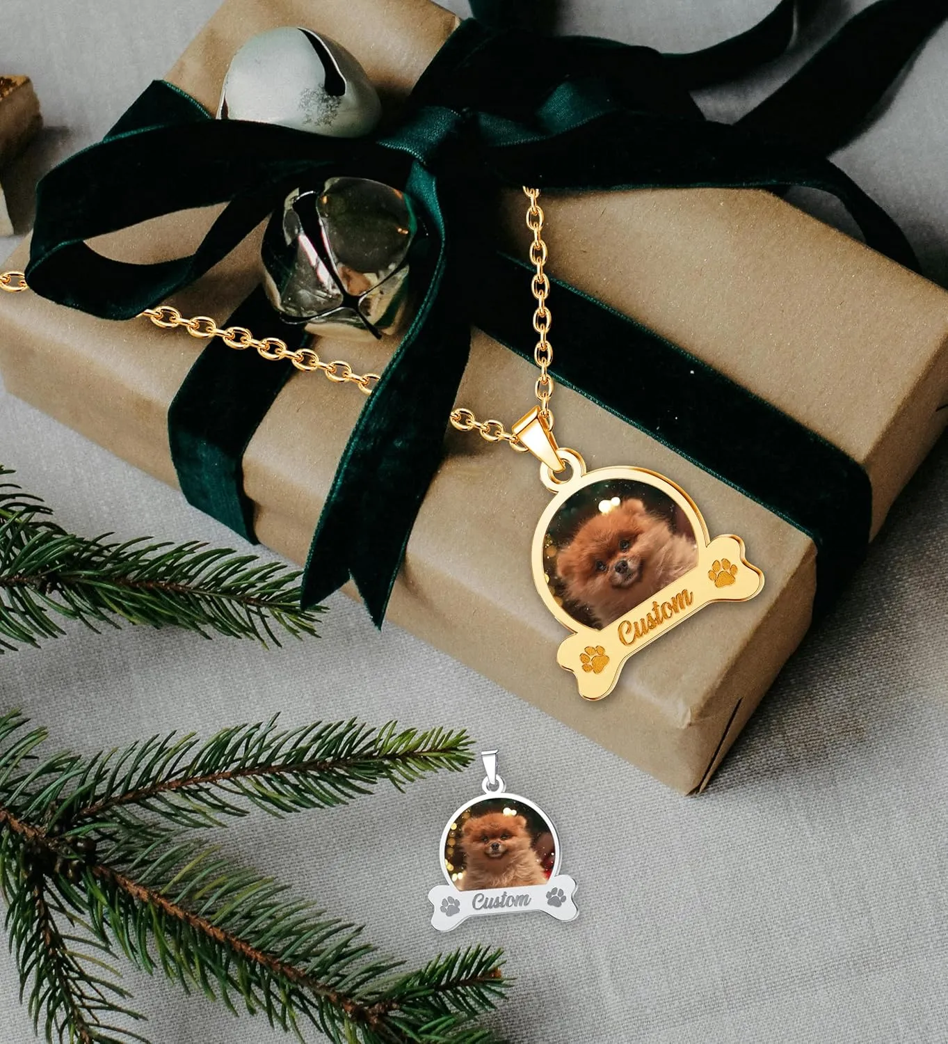 Customized Picture Necklace Personalized Dog Cat Pet Name Necklace with Photo and Name Necklaces for Women Memory Animal Friend