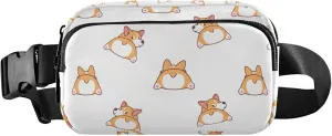 Cute Corgi Butt Cartoon Womens Fanny Pack Festival Large Hip Belt Bag Waterproof Waist Purse for Women