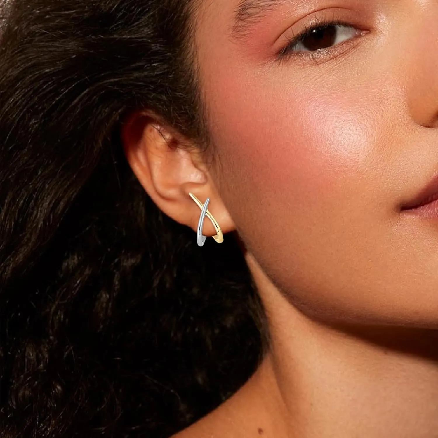 Dainty Gold Stud Earrings - Trendy Minimalist Hypoallergenic Statement Earrings for Women