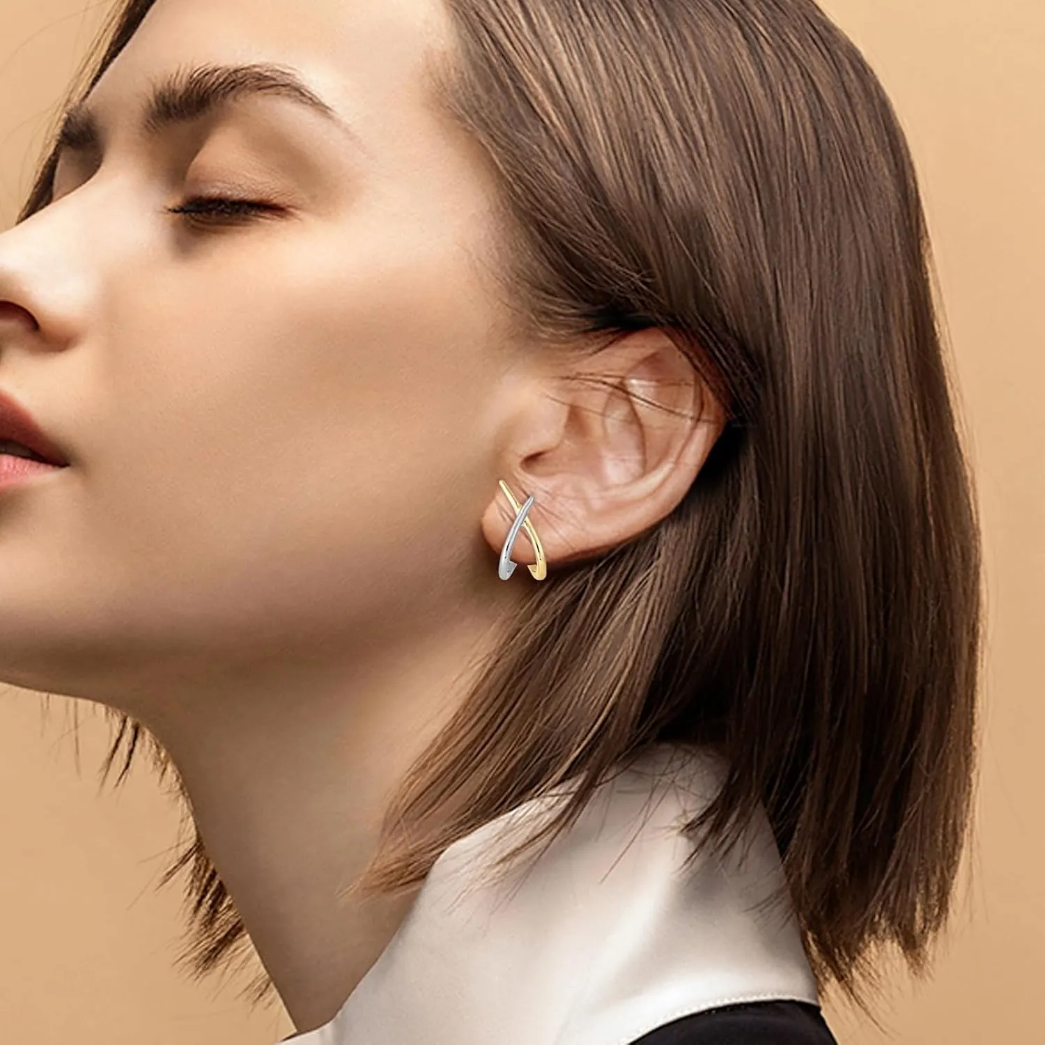 Dainty Gold Stud Earrings - Trendy Minimalist Hypoallergenic Statement Earrings for Women