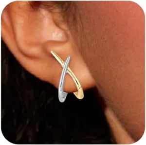 Dainty Gold Stud Earrings - Trendy Minimalist Hypoallergenic Statement Earrings for Women