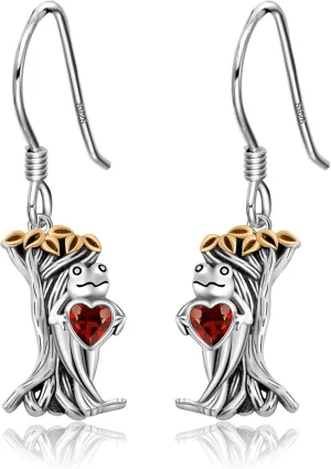 Dangle Earrings 925 Sterling Silver Lotus Flower Earrings for Women Yoga Dangle Earrings Lightweight Dangle Earrings Mother's Day Jewelry