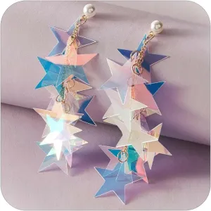 Dangle Sequin Tassel Earrings - Boho Lightweight Star Earrings for Concerts