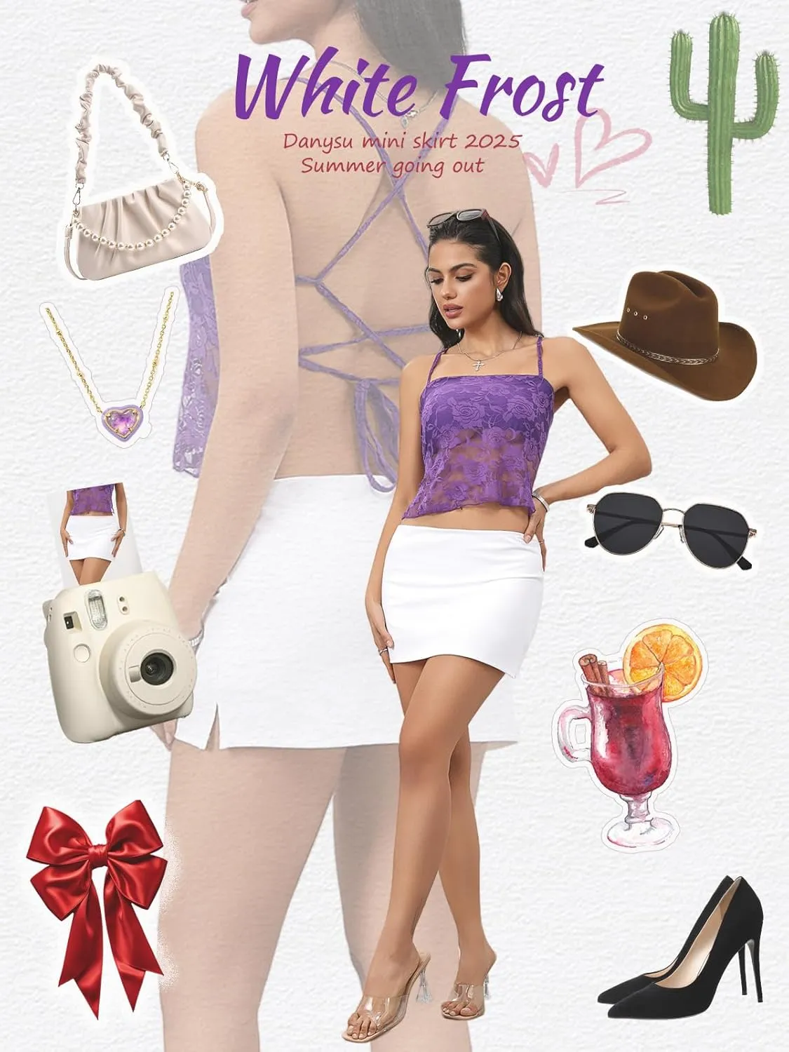 Danysu Stretchy Mini Skorts Mid Waist Skirt with Shorts Side Slit 2025 Sports Daily Going Out Outfits