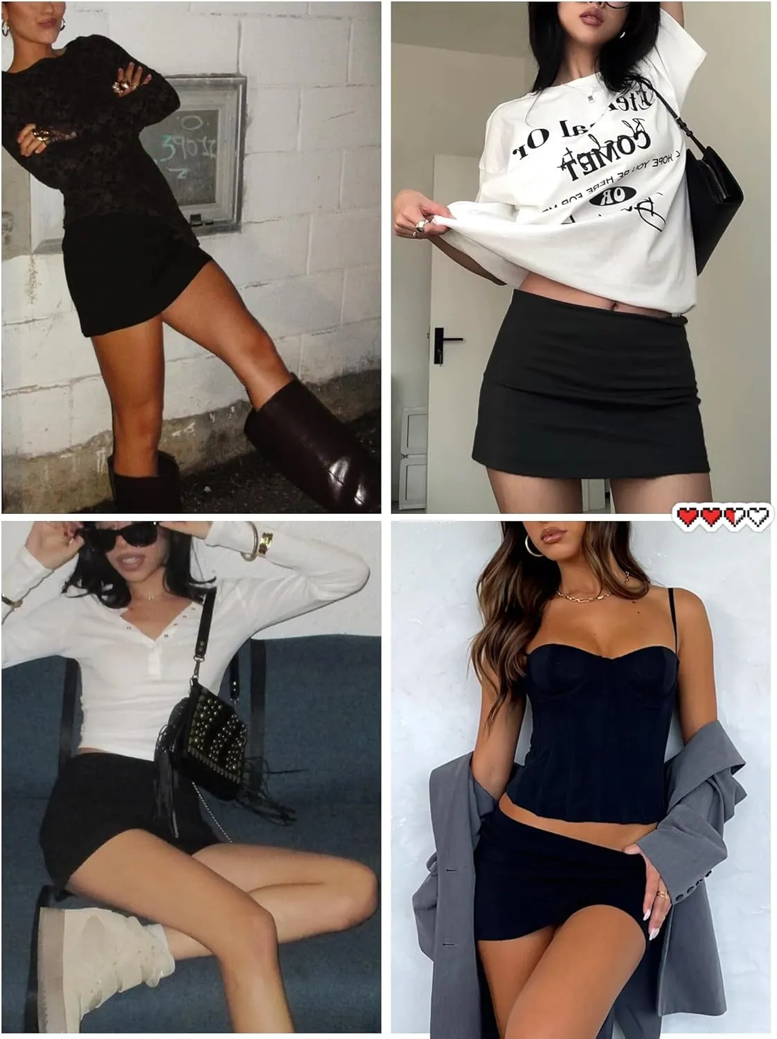 Danysu Stretchy Mini Skorts Mid Waist Skirt with Shorts Side Slit 2025 Sports Daily Going Out Outfits