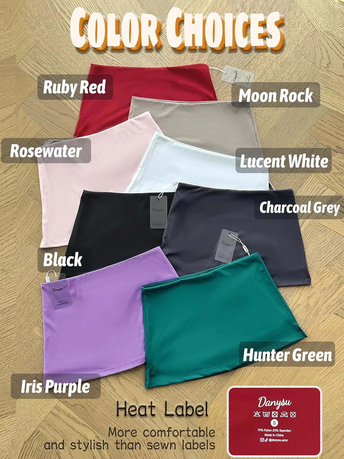 Danysu Stretchy Mini Skorts Mid Waist Skirt with Shorts Side Slit 2025 Sports Daily Going Out Outfits