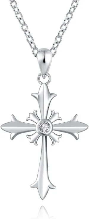 Delicate Celtic Cross Pendant Necklace Sterling Silver Tiny Cross Jewelry Birthday Graduation Gift for Women