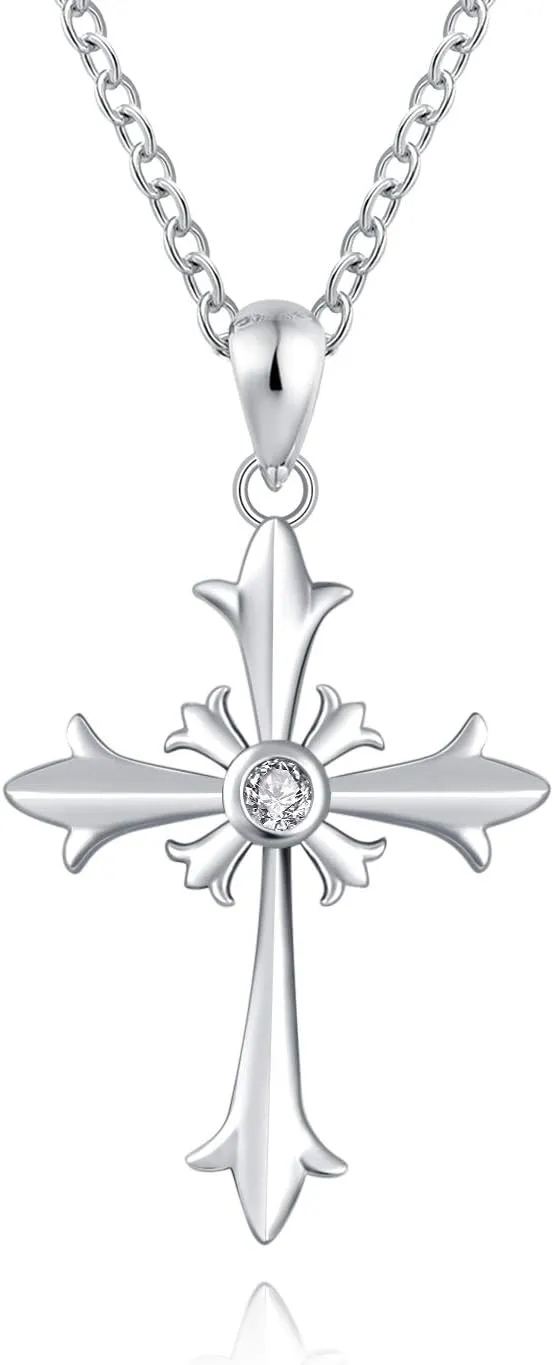Delicate Celtic Cross Pendant Necklace Sterling Silver Tiny Cross Jewelry Birthday Graduation Gift for Women