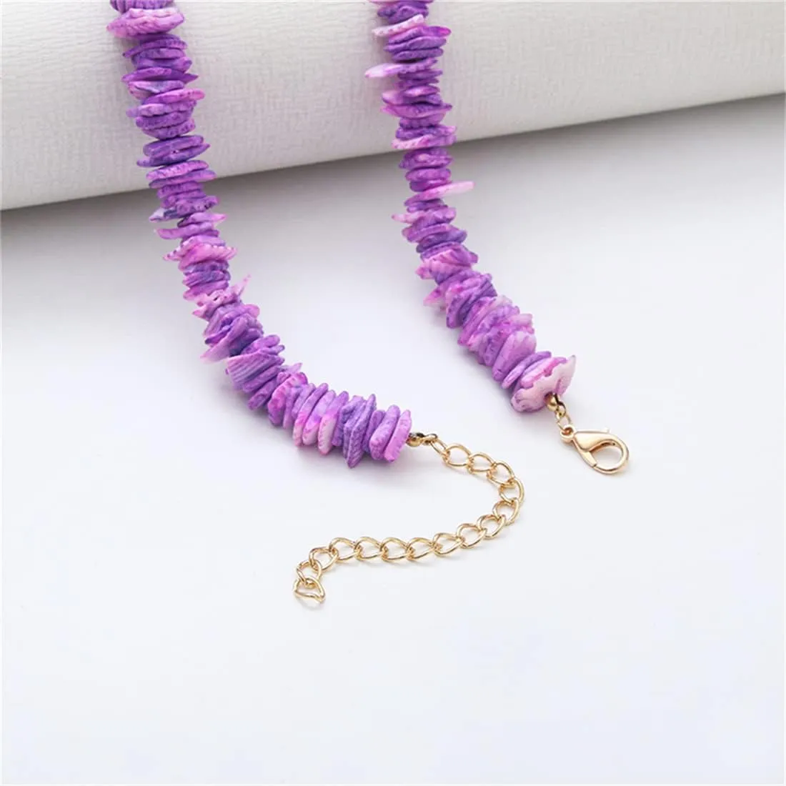 DouuYuhet White Clam Chips Shell Surfer Necklace For Men Boy, Collar Choker Shells Necklace with Coconut Wood Beads with Extended Chain For Mens Boy