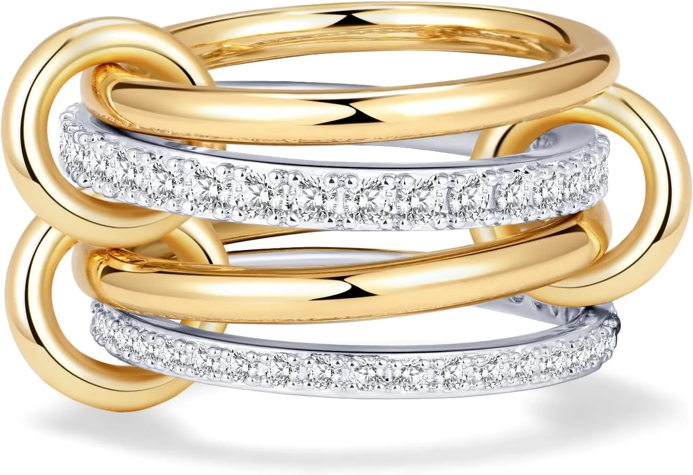 Elegant Pave Stackable Rings for Women - Non Tarnish Rings Set, Perfect for Everyday Wear, Fashion Jewelry with Sparkling Finish, Durable and Versatile, Ideal Gift for Her