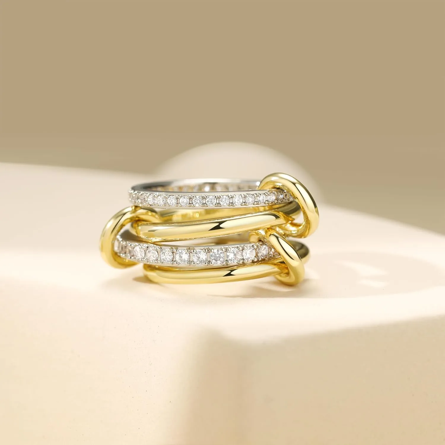 Elegant Pave Stackable Rings for Women - Non Tarnish Rings Set, Perfect for Everyday Wear, Fashion Jewelry with Sparkling Finish, Durable and Versatile, Ideal Gift for Her