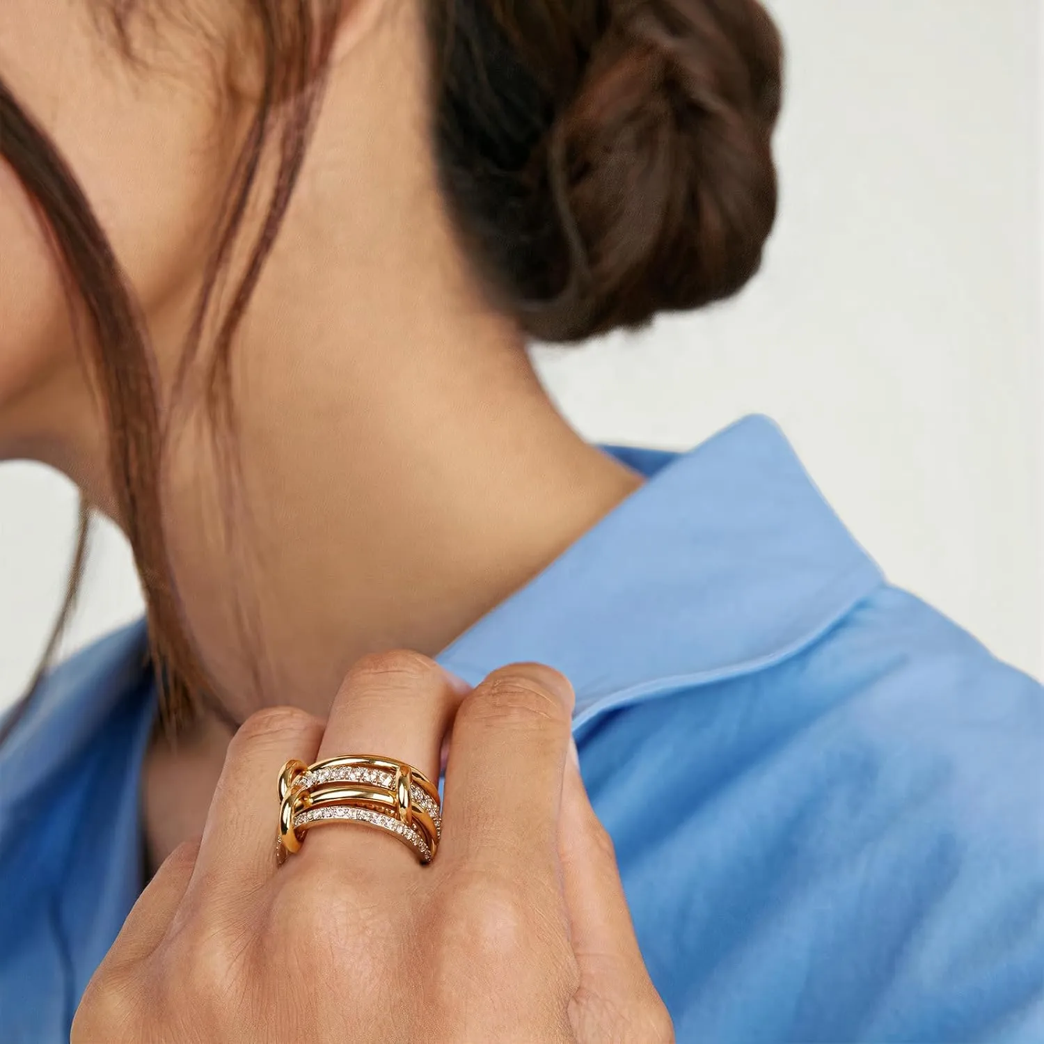 Elegant Pave Stackable Rings for Women - Non Tarnish Rings Set, Perfect for Everyday Wear, Fashion Jewelry with Sparkling Finish, Durable and Versatile, Ideal Gift for Her