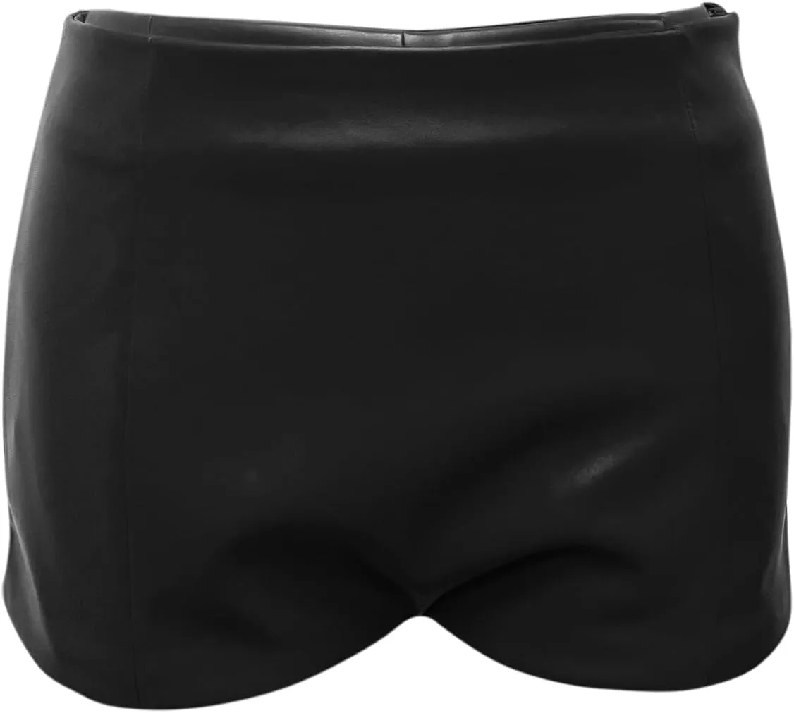 Fallorchid Women's Faux Leather Shorts Sexy Skinny Mini Shorts Hot Pants