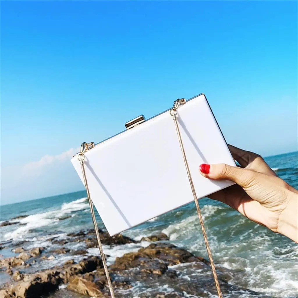 Female Acrylic Box Transparent Cross-body Mini Banquet Holding Dinner Bag Women