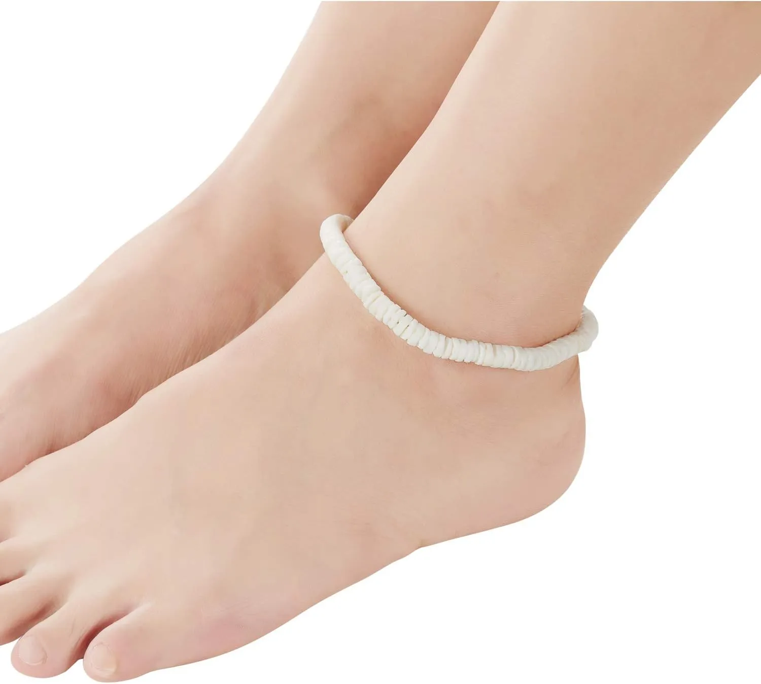 Fesciory Puka Shell Anklet for Women Summer Natural Cowrie Adjustable Ankle Bracelet, Handmade Boho Hawaiian Beach Seashell Jewelry