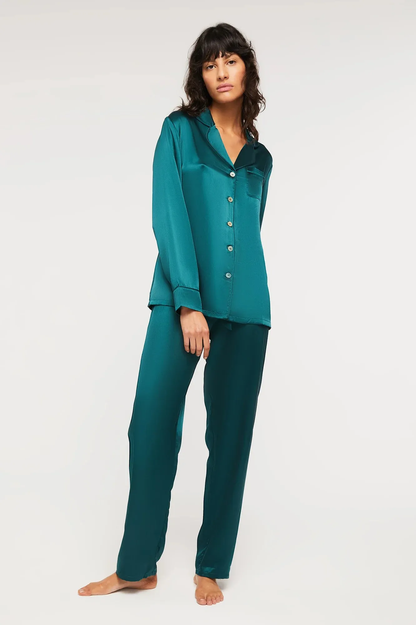 Fine Finishes Silk Pyjama Emerald