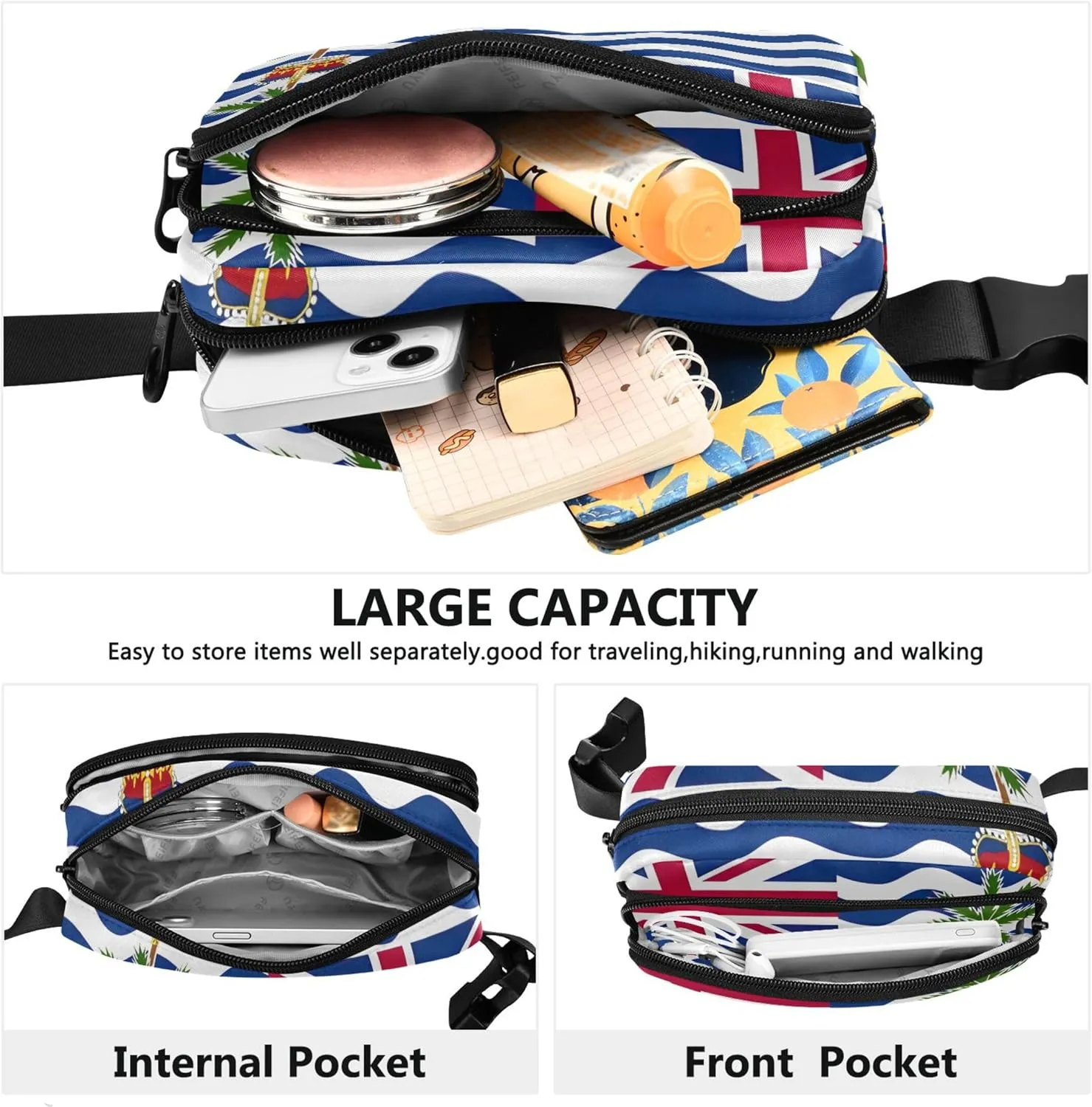 Flag British Indian Ocean Territory Women Fanny Packs Funny Everywhere Belt Bag Waterproof Waist Pouch for Women