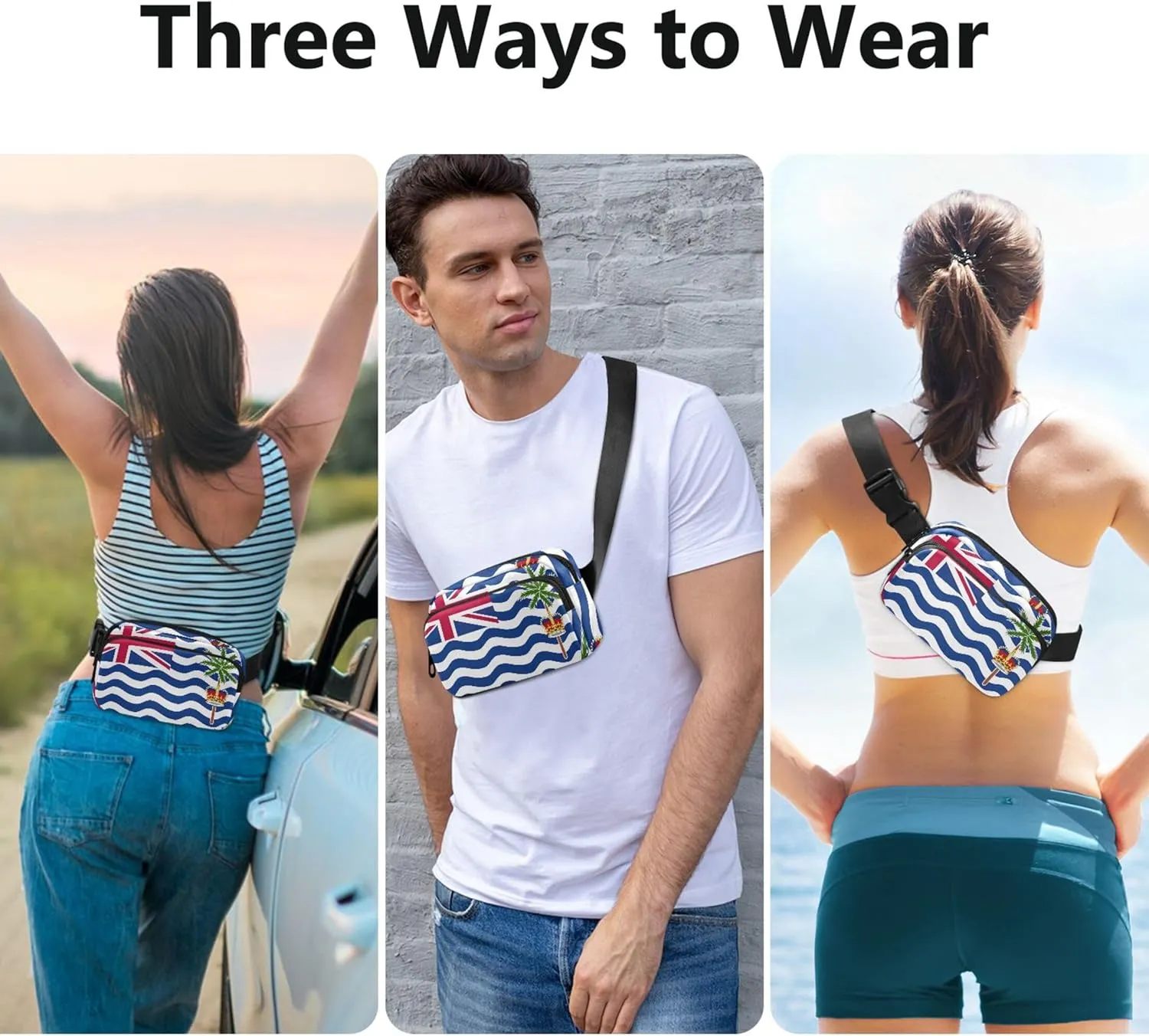 Flag British Indian Ocean Territory Women Fanny Packs Funny Everywhere Belt Bag Waterproof Waist Pouch for Women