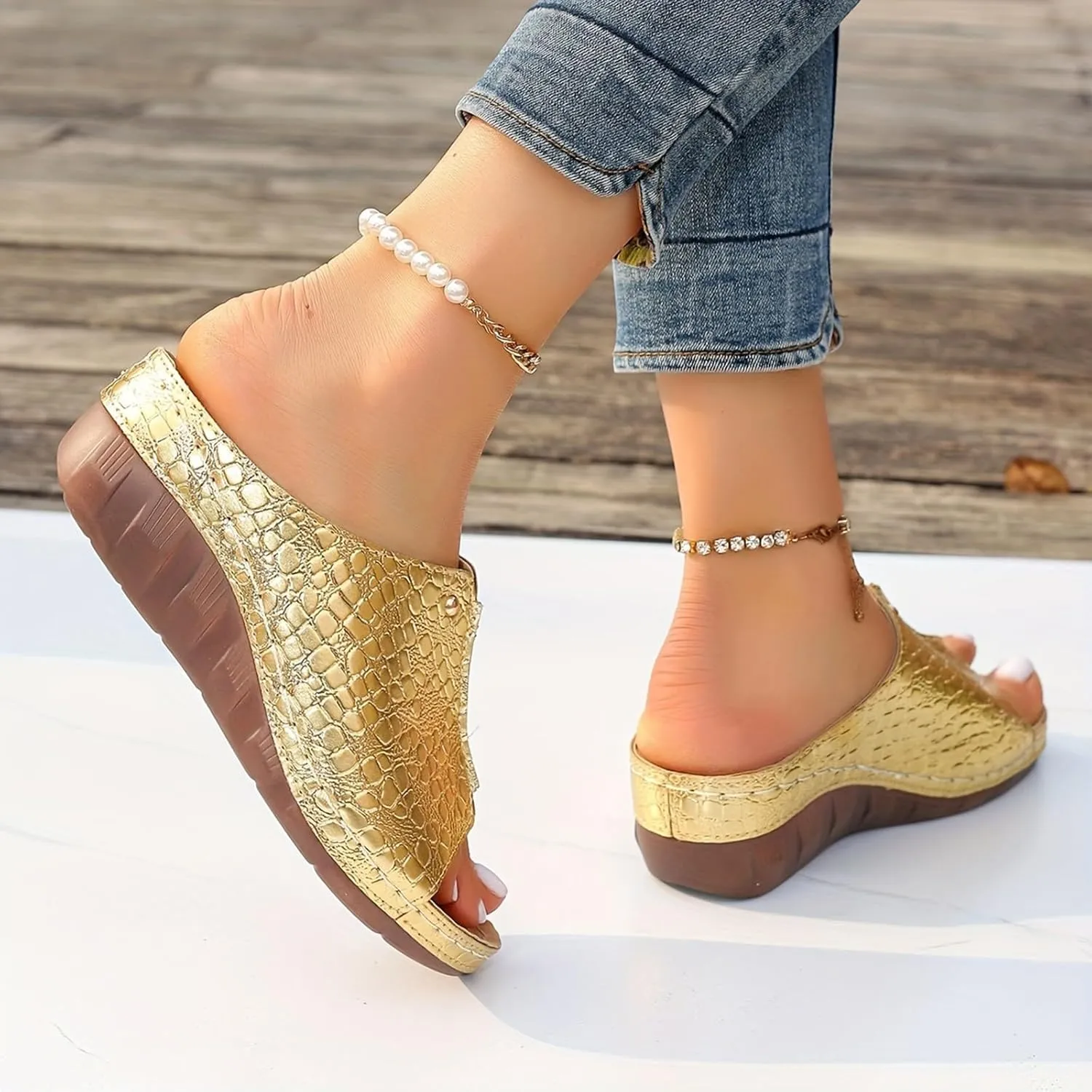 Flat Sandals Open Toe Flatform Wedge Casual Sandal Women's Arch Support Sandals Womens Low Wedges Platform Sandals
