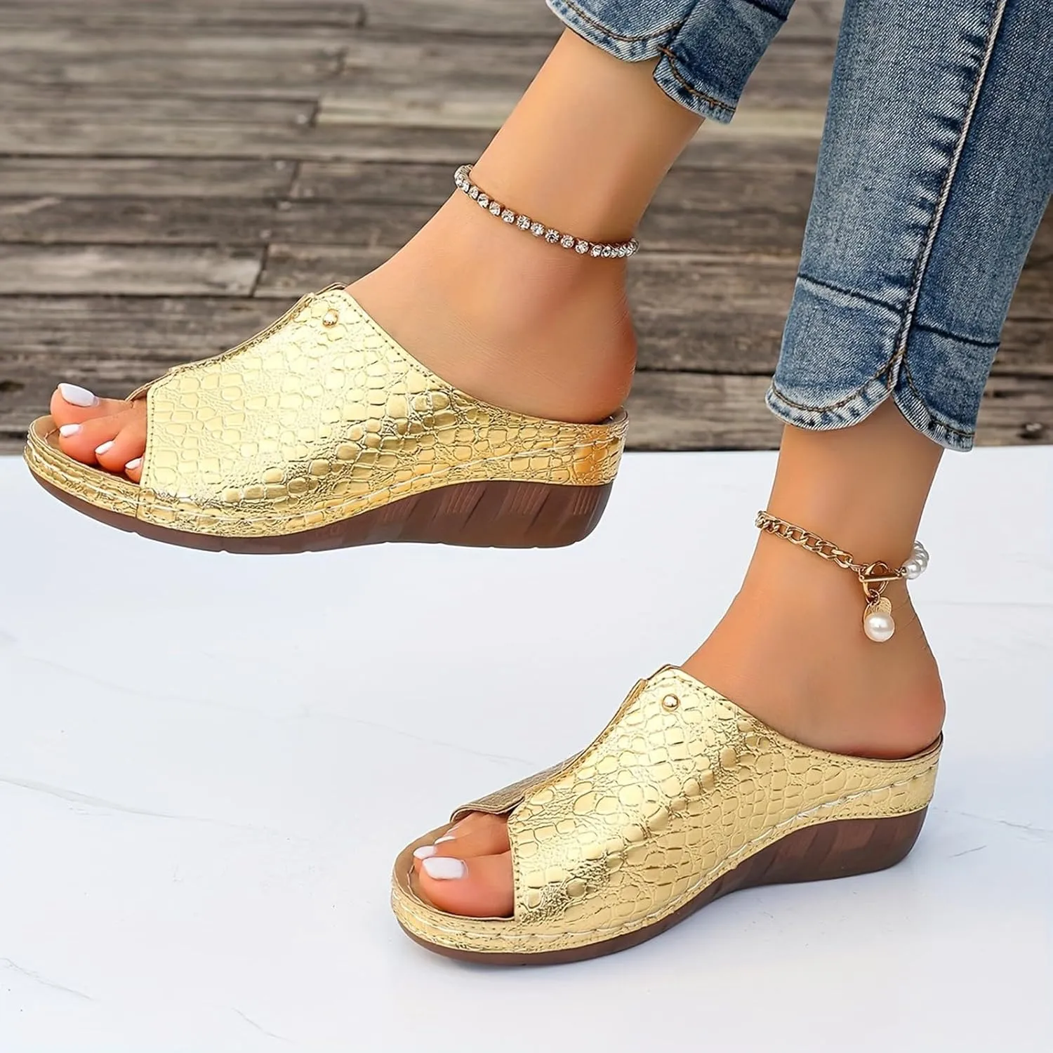 Flat Sandals Open Toe Flatform Wedge Casual Sandal Women's Arch Support Sandals Womens Low Wedges Platform Sandals