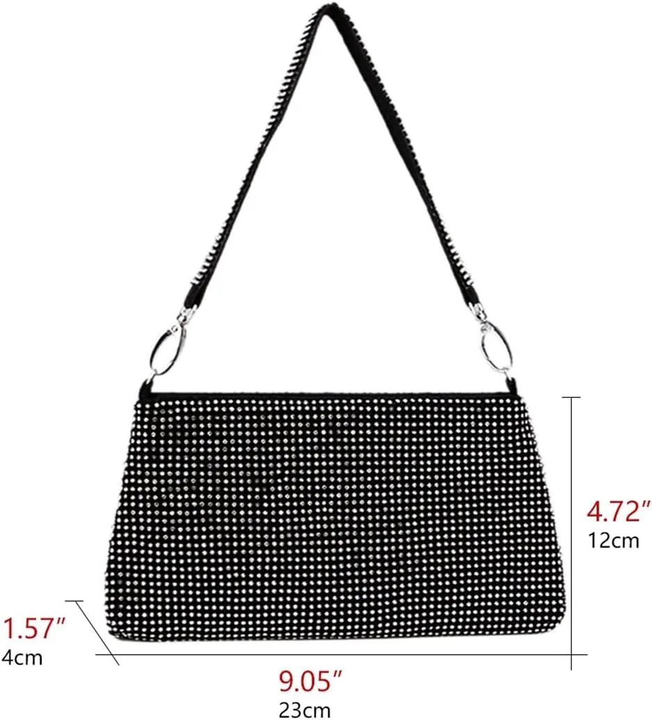 Frosted Stripe Shining Crystals Evening Handbags for Women Rhinestones Clutch Purses for Women Party Wedding Daily Black