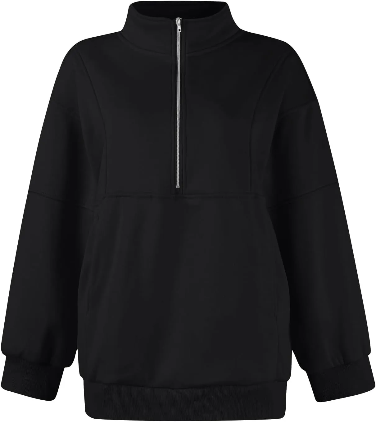 Funnel Neck Half Zip Sweatshirt Women Oversized Thumb Hole Fleece Pullover Lightweight Y2k Zip Up Comfy Hoodie