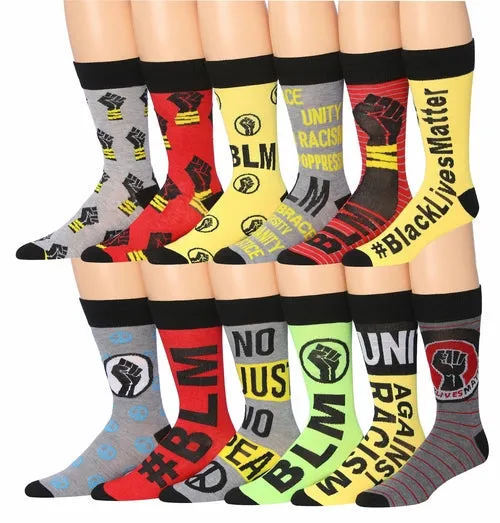 Funny Faces Striped Crew Socks - 12 Pairs