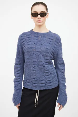 FW 2020 Lapis Blue Eyelet Sweater