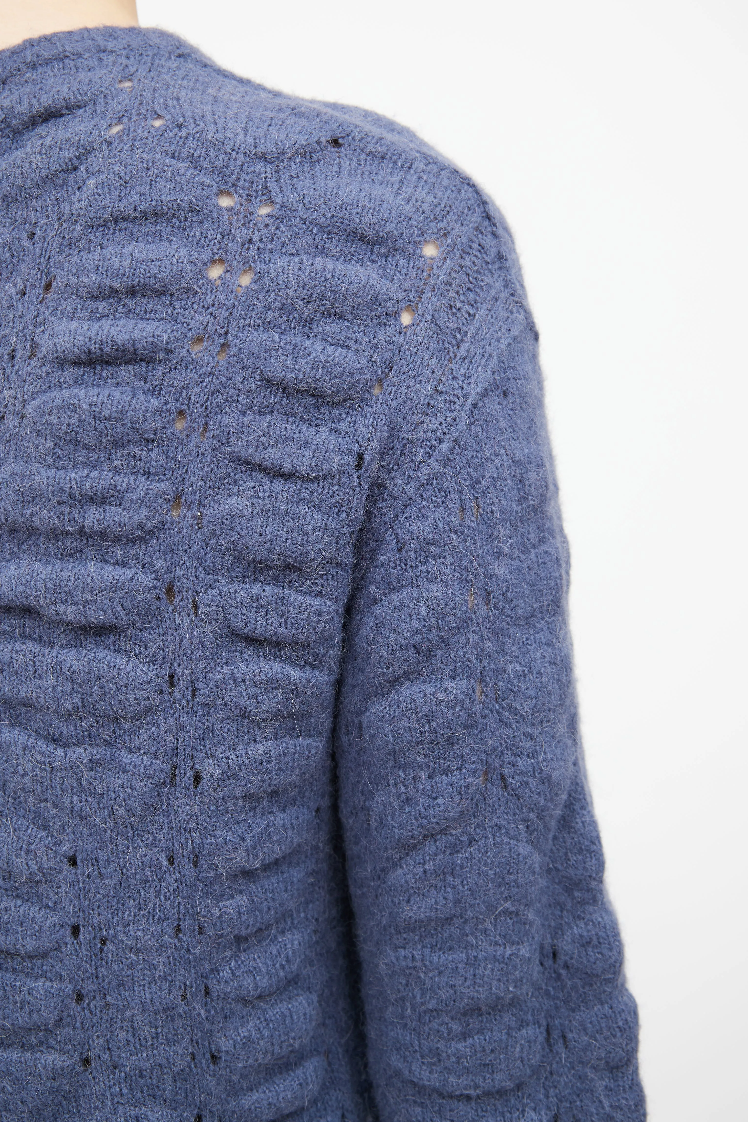 FW 2020 Lapis Blue Eyelet Sweater